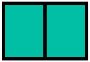 Teal-Green Rectangle Fraction 2:2