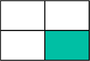 Teal-Green Rectangle Fraction 1:4