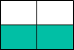 Teal-Green Rectangle Fraction 2:4