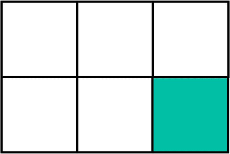 Teal-Green Rectangle Fraction 1:6