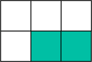 Teal-Green Rectangle Fraction 2:6