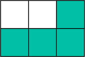 Teal-Green Rectangle Fraction 4:6