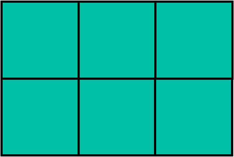Teal-Green Rectangle Fraction 6:6