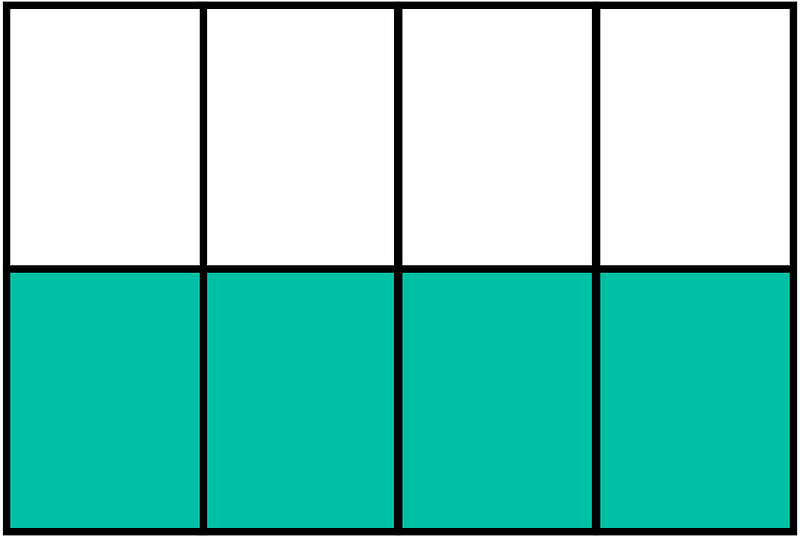 Teal-Green Rectangle Fraction 4:8