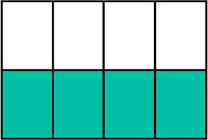 Teal-Green Rectangle Fraction 4:8