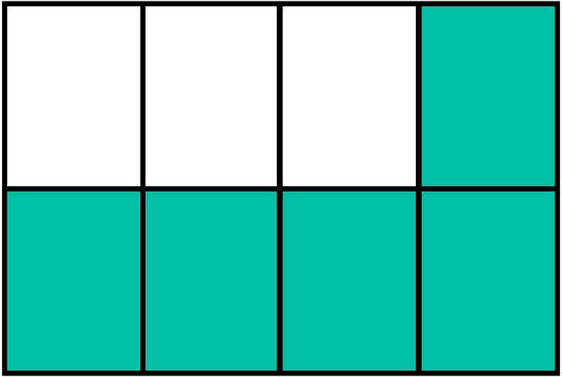 Teal-Green Rectangle Fraction 5:8