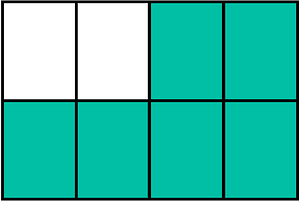 Teal-Green Rectangle Fraction 6:8