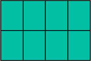 Teal-Green Rectangle Fraction 8:8