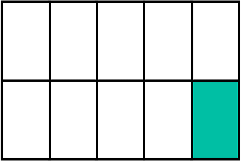 Teal-Green Rectangle Fraction 1:10