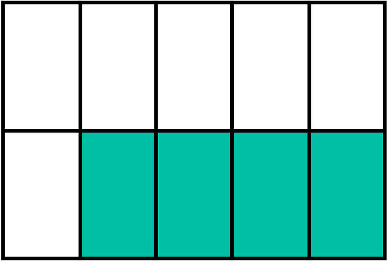 Teal-Green Rectangle Fraction 4:10