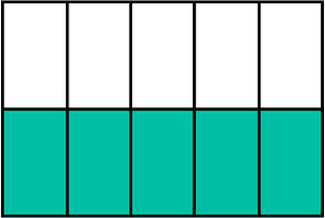 Teal-Green Rectangle Fraction 5:10