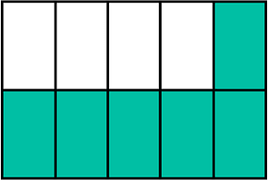 Teal-Green Rectangle Fraction 6:10