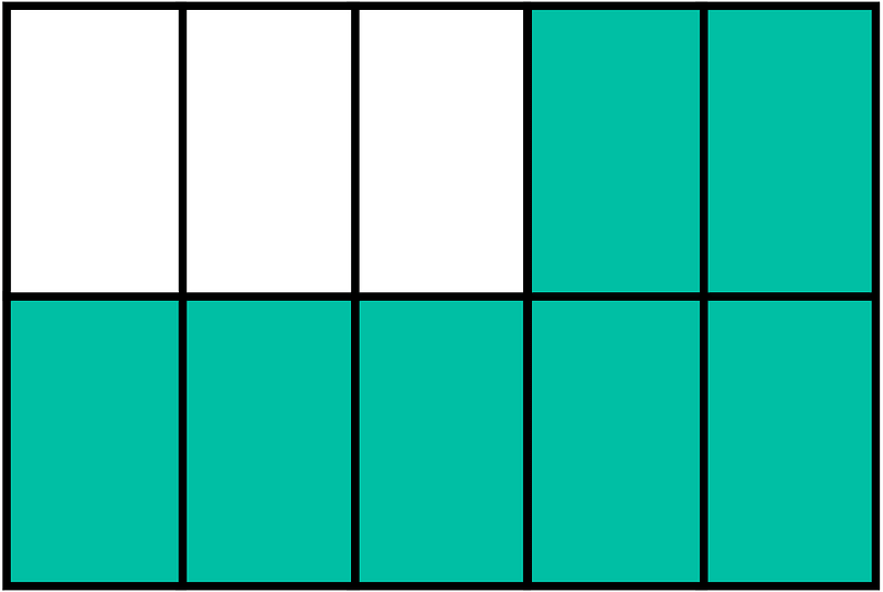 Teal-Green Rectangle Fraction 7:10
