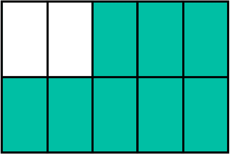 Teal-Green Rectangle Fraction 8:10