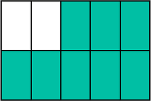 Teal-Green Rectangle Fraction 8:10