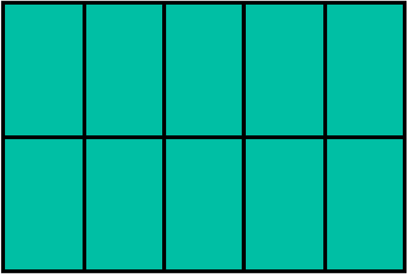 Teal-Green Rectangle Fraction 10:10