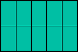 Teal-Green Rectangle Fraction 10:10