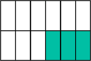 Teal-Green Rectangle Fraction 3:12