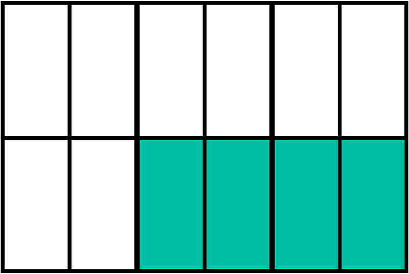 Teal-Green Rectangle Fraction 4:12