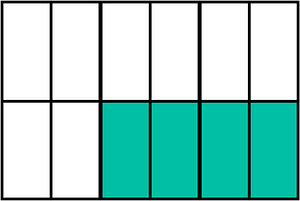 Teal-Green Rectangle Fraction 4:12