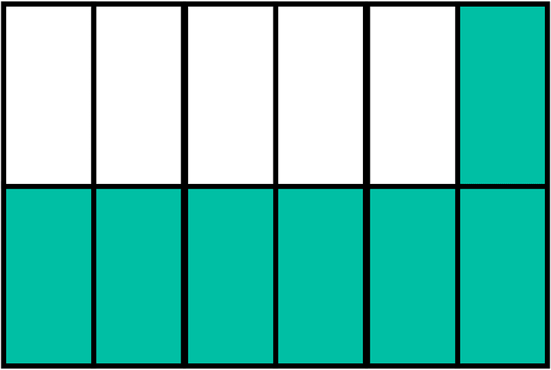 Teal-Green Rectangle Fraction 7:12