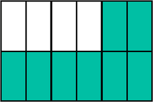 Teal-Green Rectangle Fraction 8:12