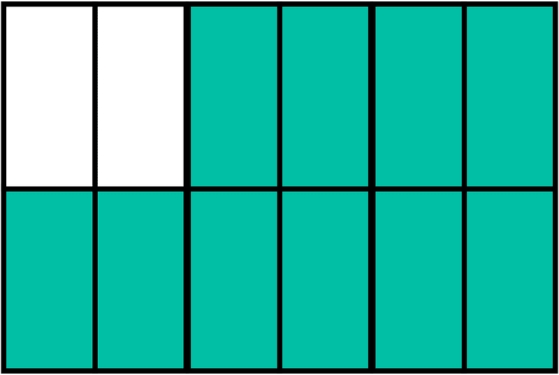 Teal-Green Rectangle Fraction 10:12