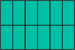 Teal-Green Rectangle Fraction 12:12