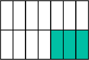 Teal-Green Rectangle Fraction 3:14
