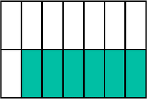 Teal-Green Rectangle Fraction 6:14
