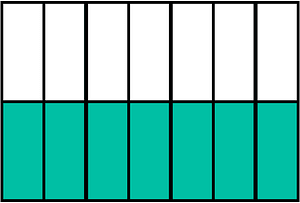 Teal-Green Rectangle Fraction 7:14