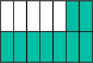 Teal-Green Rectangle Fraction 9:14