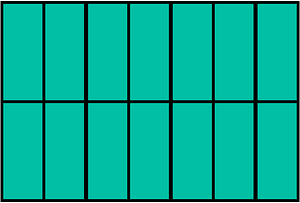 Teal-Green Rectangle Fraction 14:14