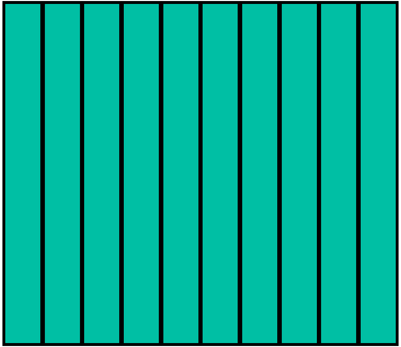 Teal-Green Rectangle Fraction 10:10