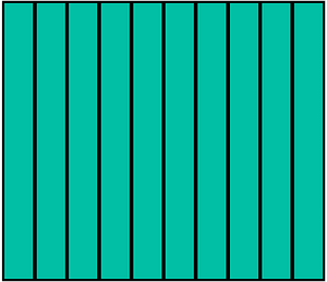 Teal-Green Rectangle Fraction 10:10