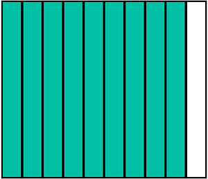 Teal-Green Rectangle Fraction 9:10