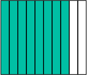 Teal-Green Rectangle Fraction 8:10