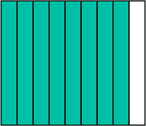 Teal-Green Rectangle Fraction 8:9