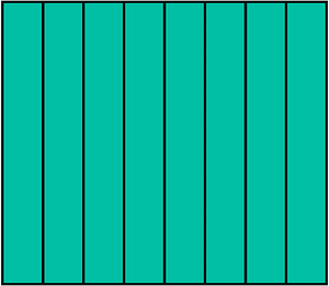 Teal-Green Rectangle Fraction 8:8