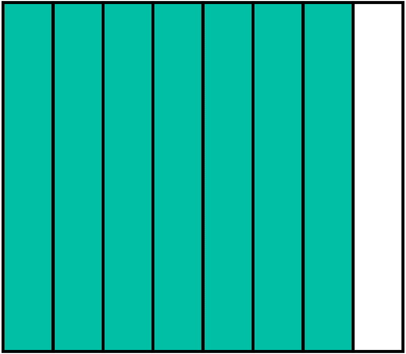 Teal-Green Rectangle Fraction 7:8