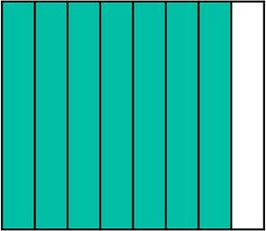 Teal-Green Rectangle Fraction 7:8