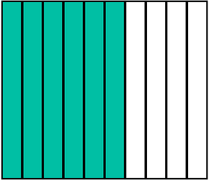 Teal-Green Rectangle Fraction 6:10