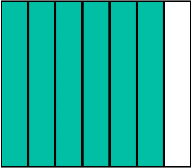 Teal-Green Rectangle Fraction 6:7