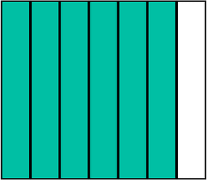 Teal-Green Rectangle Fraction 6:7
