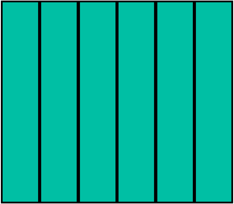 Teal-Green Rectangle Fraction 6:6