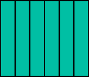 Teal-Green Rectangle Fraction 6:6