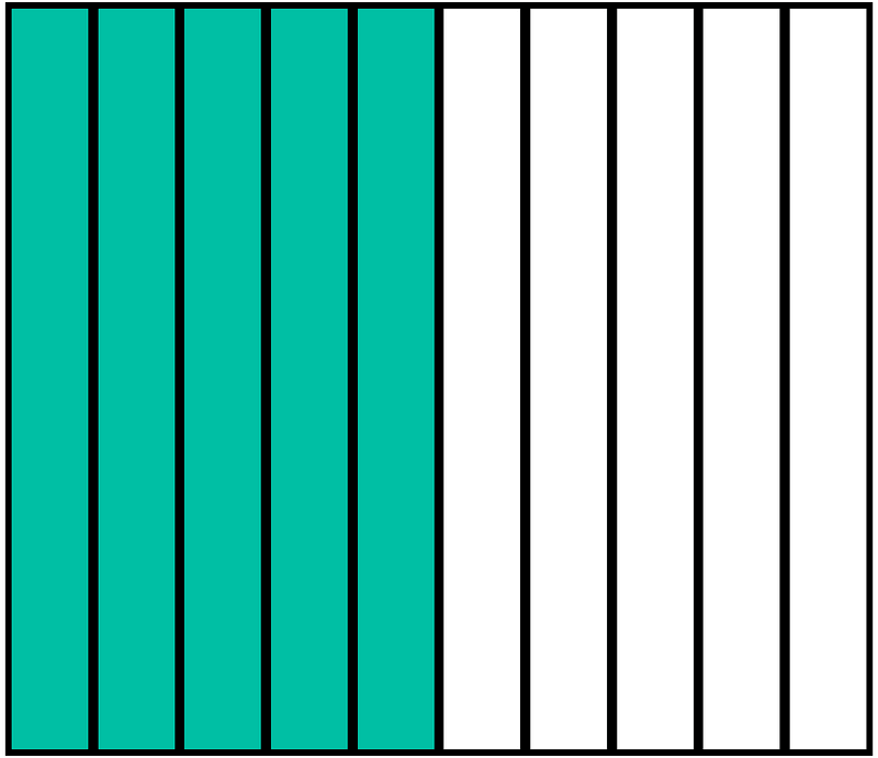 Teal-Green Rectangle Fraction 5:10