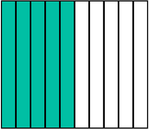 Teal-Green Rectangle Fraction 5:10