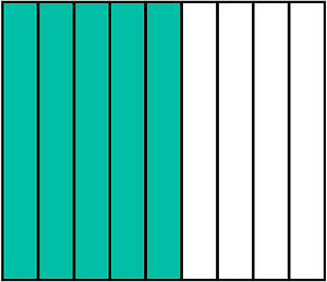 Teal-Green Rectangle Fraction 5:9