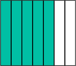 Teal-Green Rectangle Fraction 5:7